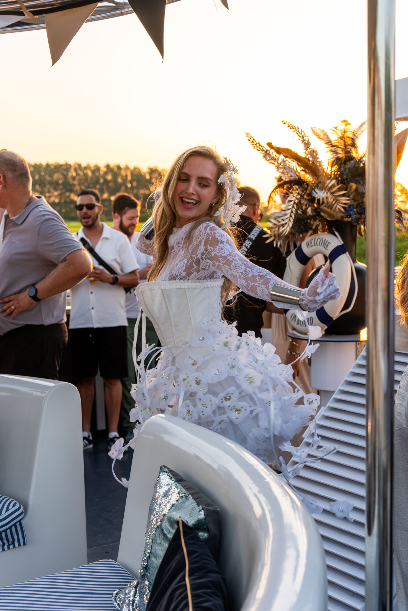 Personeelsfeest op een boot