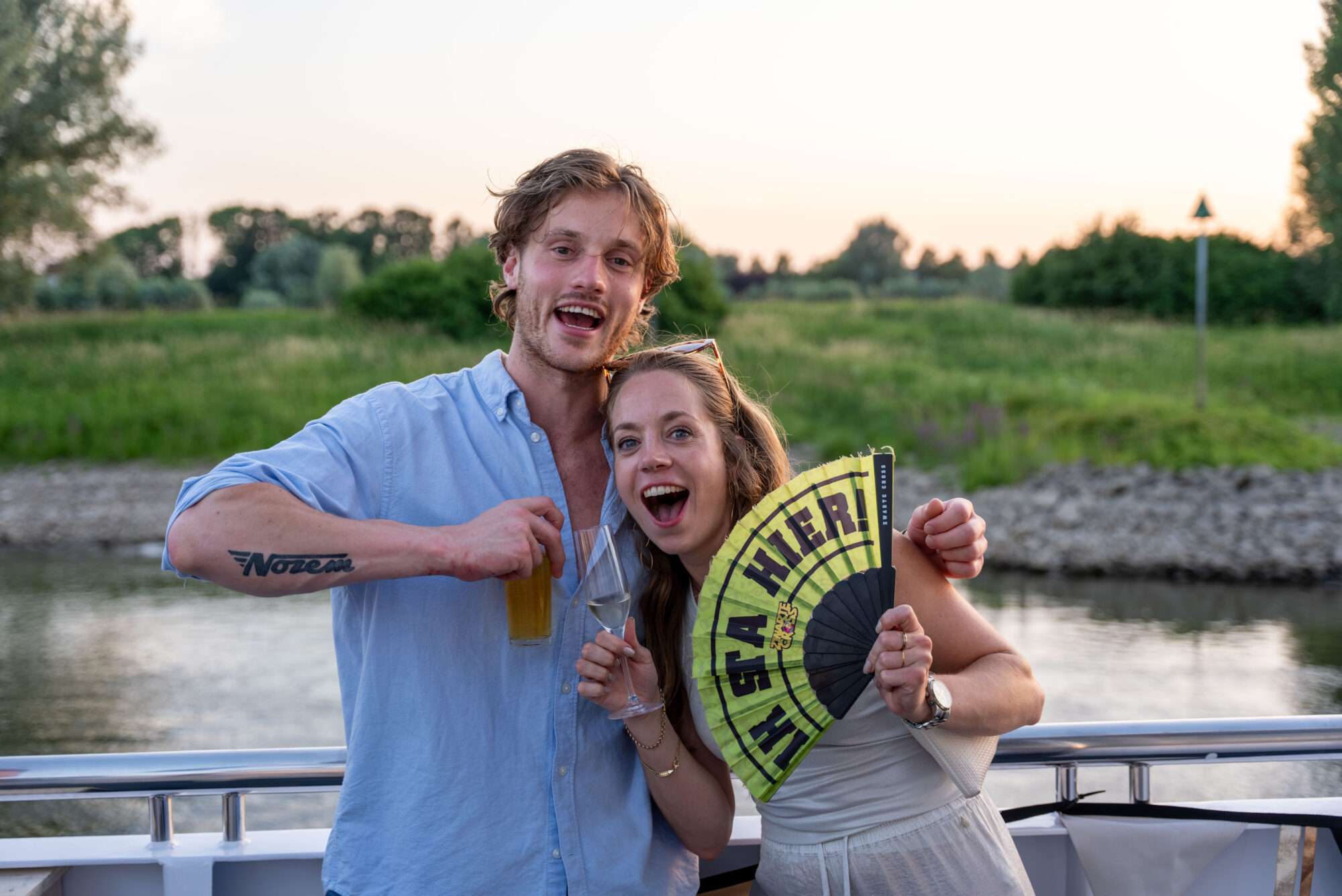 Personeelsfeest op een boot
